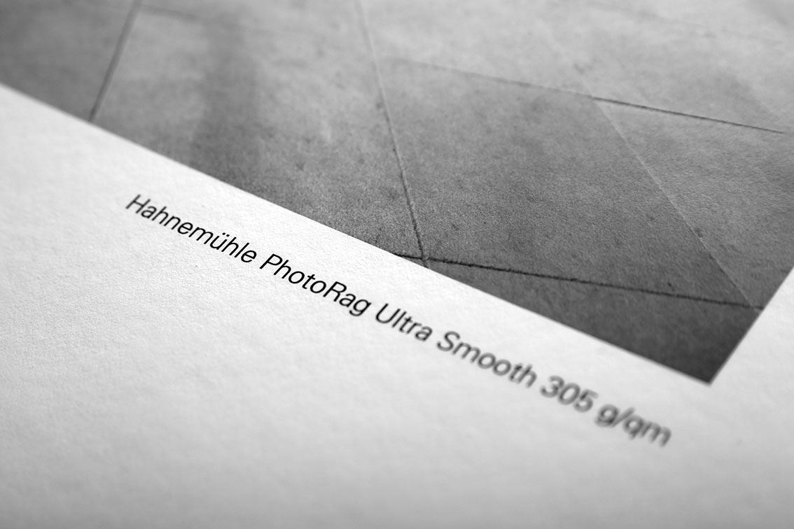 Fineart gedruckt auf Fineartpapier Hahnemühle PhotoRag Ultrasmooth 305 g/qm